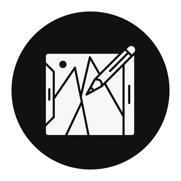 Ilustración vectorial de la pluma de la tableta