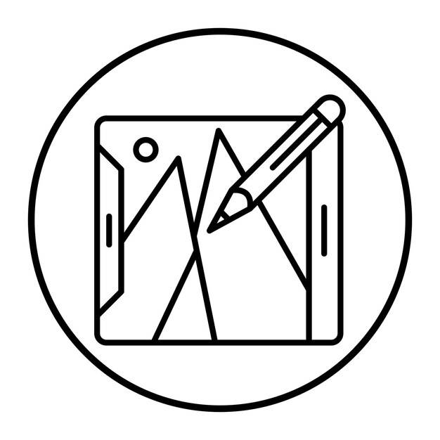 Ilustración vectorial de la pluma de la tableta