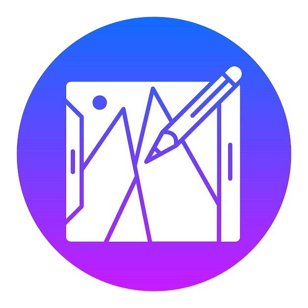 Ilustración vectorial de la pluma de la tableta