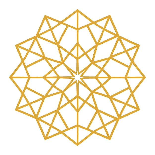 Ilustración vectorial PNG floral geométrica con patrón abstracto ornamental árabe dorado sin costuras