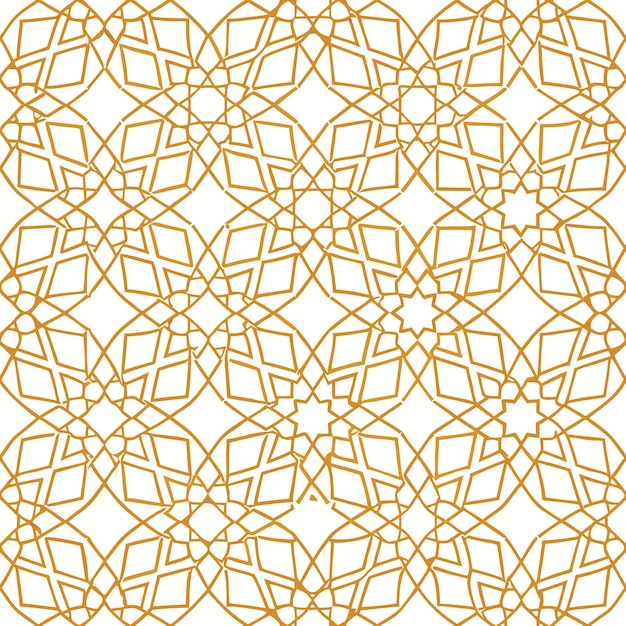 Ilustración vectorial PNG floral geométrica con patrón abstracto ornamental árabe dorado sin costuras
