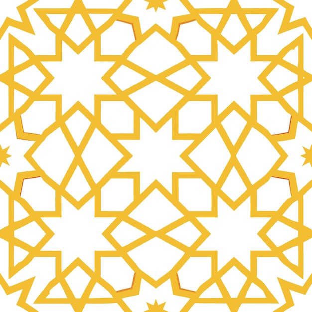 Ilustración vectorial PNG floral geométrica con patrón abstracto ornamental árabe dorado sin costuras