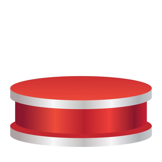 Ilustración vectorial del podio en oro rojo 3D