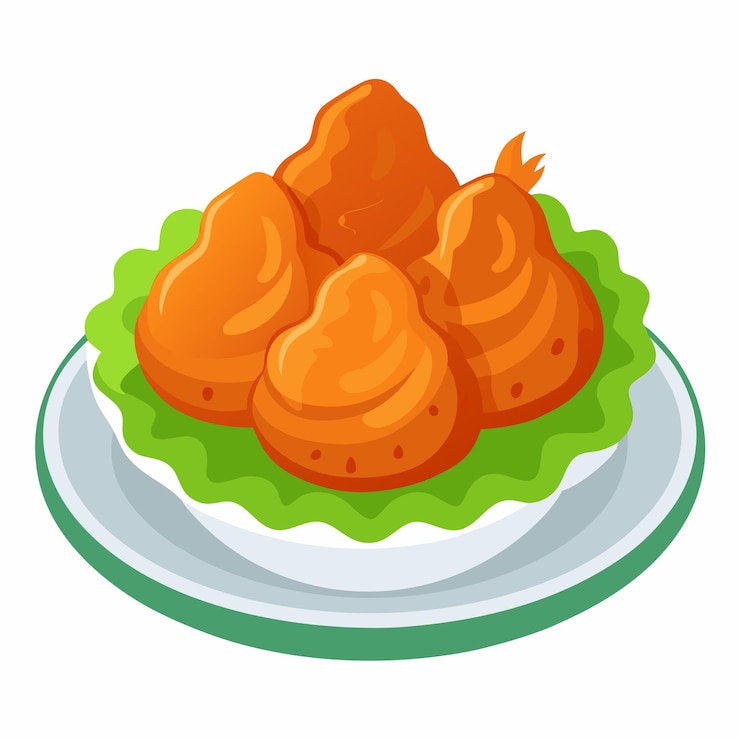 Vector ilustración vectorial de pollo frito diseño gráfico de alta calidad