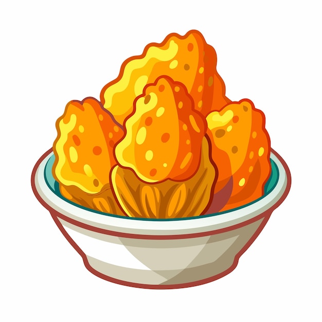 Ilustración vectorial de pollo frito Diseño gráfico de alta calidad