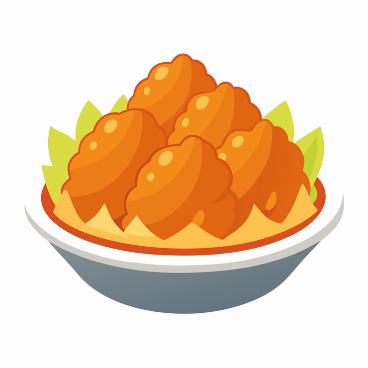 Vector ilustración vectorial de pollo frito diseño gráfico de alta calidad