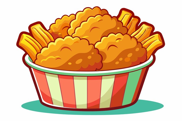 Vector ilustración vectorial de pollo frito diseño gráfico de alta calidad