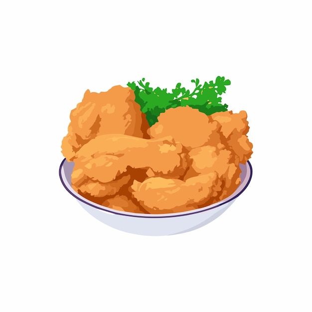 Ilustración vectorial de pollo frito