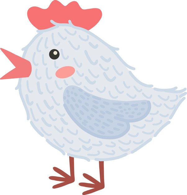 Ilustración vectorial de un pollo un pájaro pollo una ilustración vívida de la Pascua un retrostilo
