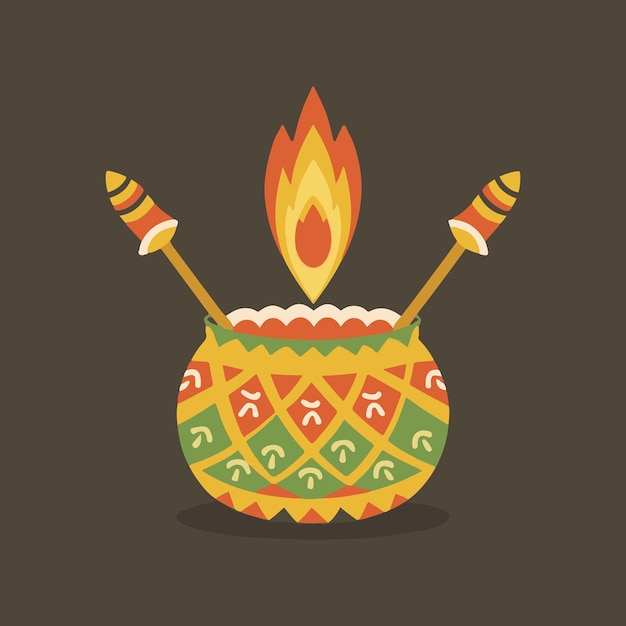 Ilustración vectorial de pongal feliz