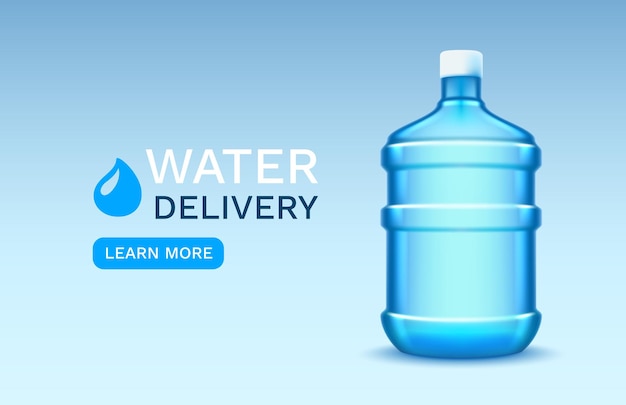 Ilustración vectorial de portada publicitaria para el suministro de agua filtrada para el consumo