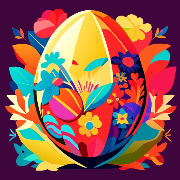 Ilustración vectorial del póster de huevo de Pascua