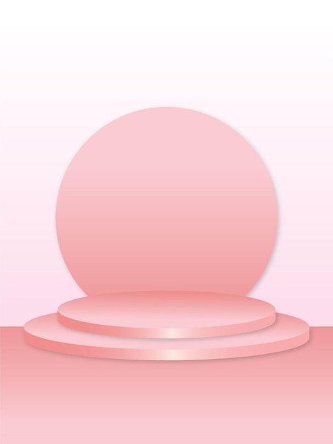 Ilustración vectorial de la presentación del producto en el podio rosa