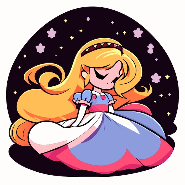 ilustración vectorial princesa dormida