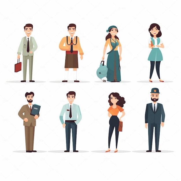 Ilustración vectorial profesional trabajo de negocios mujer personaje personas aisladas persona trabajo