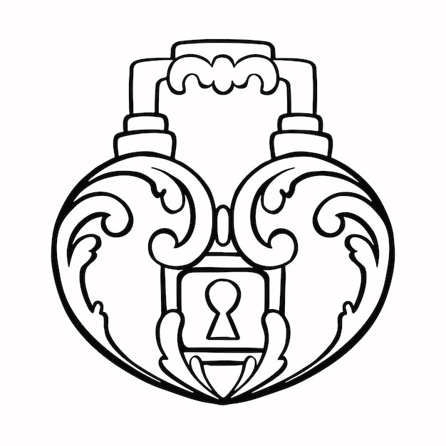 Ilustración vectorial de protección de la línea de la puerta del castillo de cuento de hadas