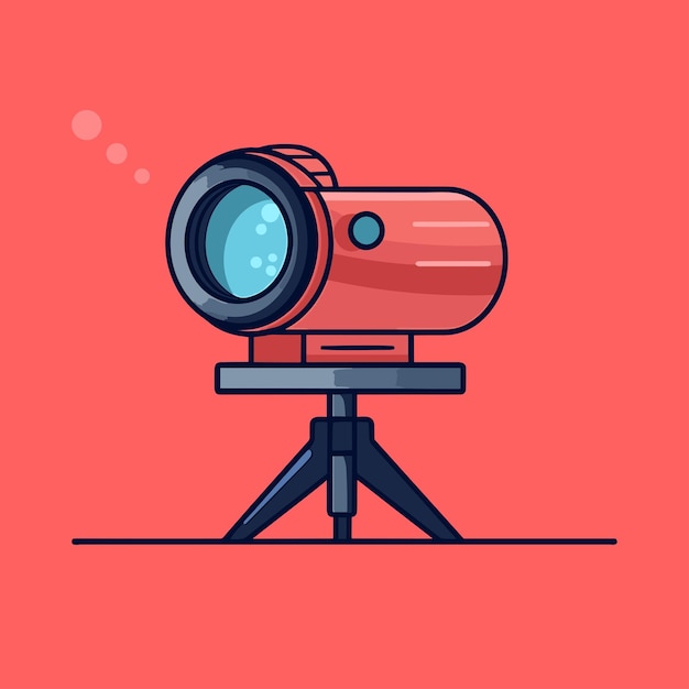 Vector ilustración vectorial de proyector de cine de época