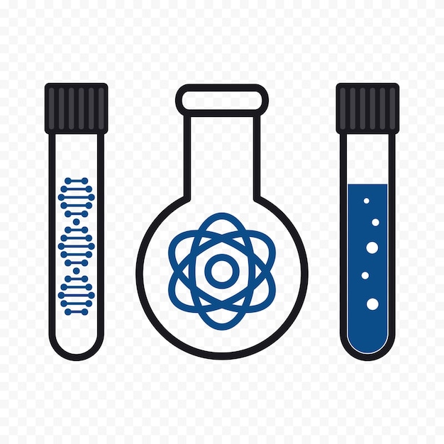 Ilustración vectorial de pruebas científicas de ADN concepto de experimento de tubo gráfico