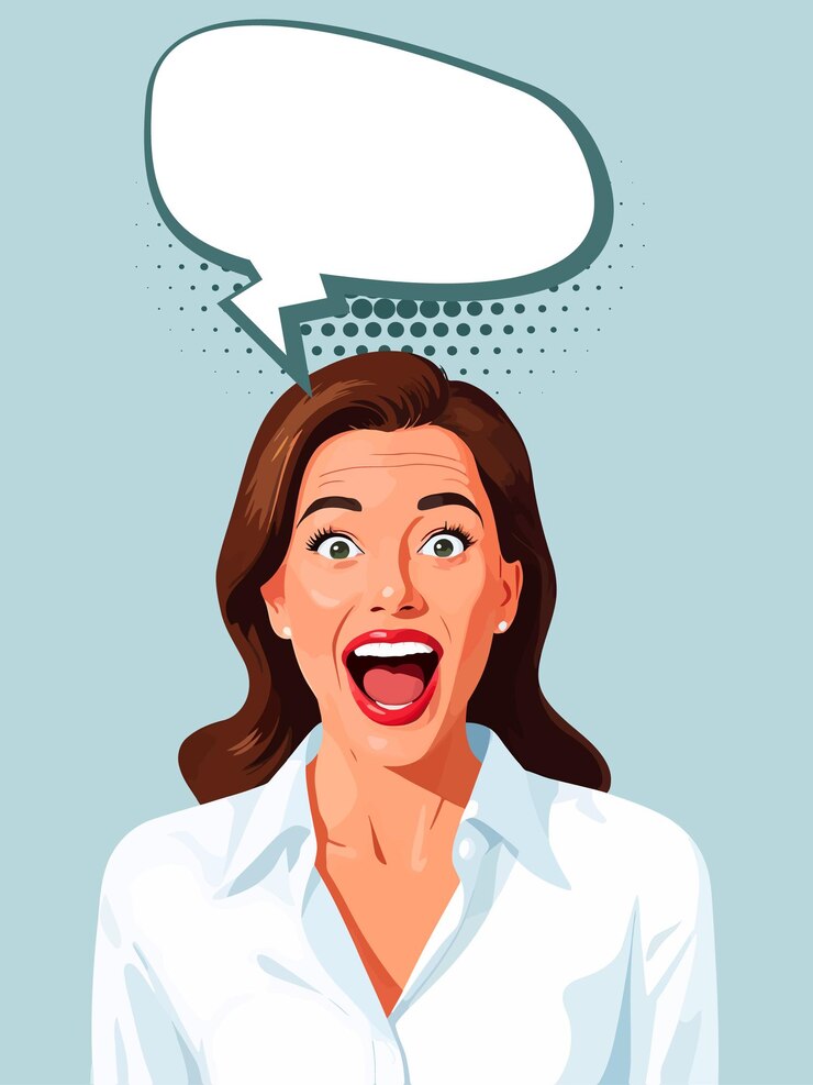 Vector ilustración vectorial para publicidad con mujer alegre