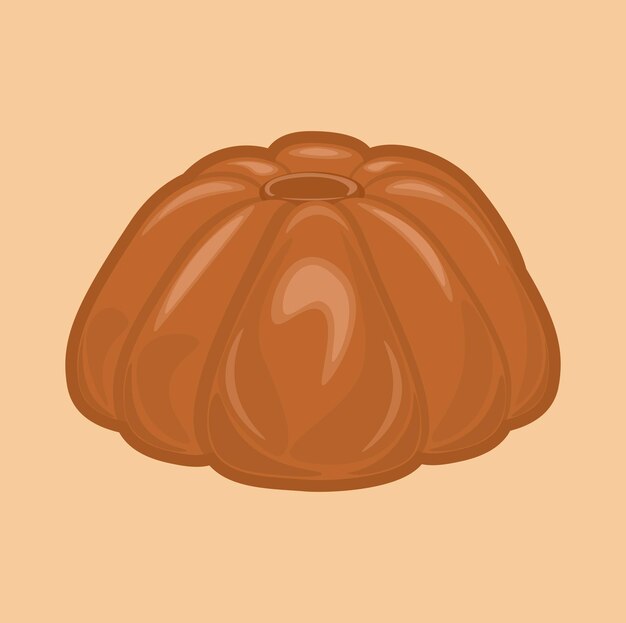Ilustración vectorial de pudín de chocolate muy bonito