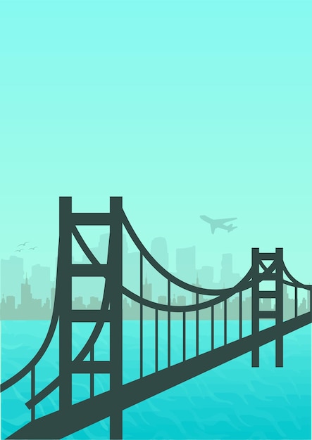 Ilustración vectorial del puente de la ciudad