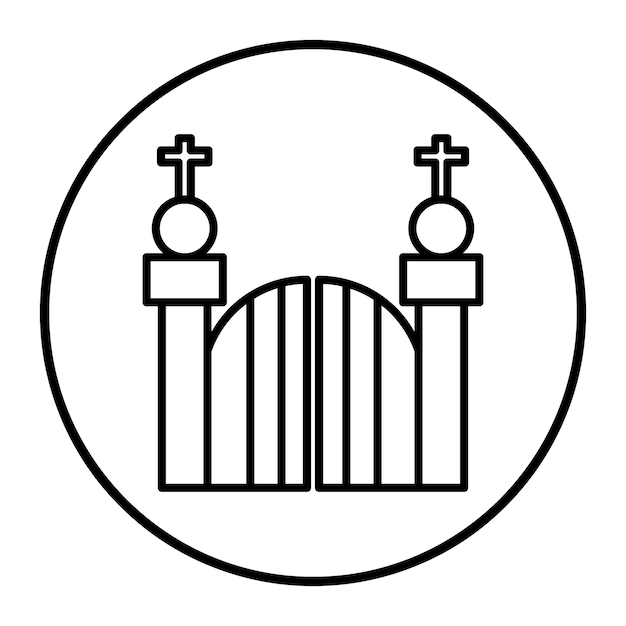 Vector ilustración vectorial de la puerta del cementerio