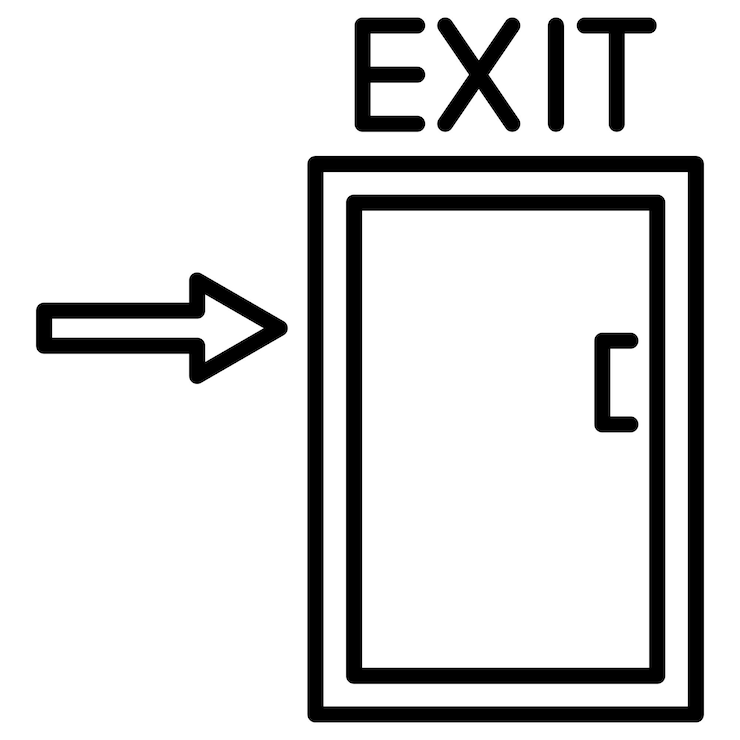 Vector ilustración vectorial de la puerta de salida