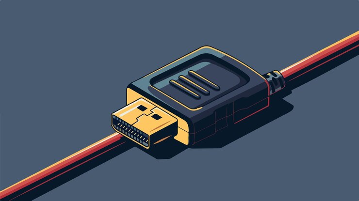 Vector ilustración vectorial de puerto hdmi profesional para dispositivos técnicos