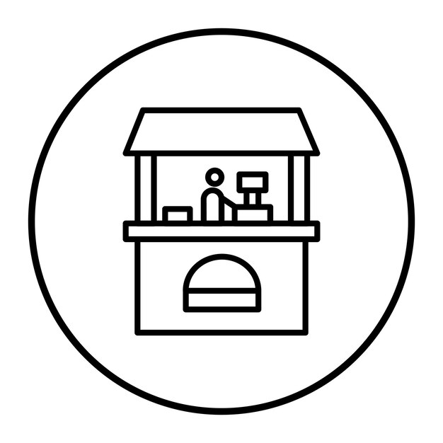 Ilustración vectorial del puesto de alimentos