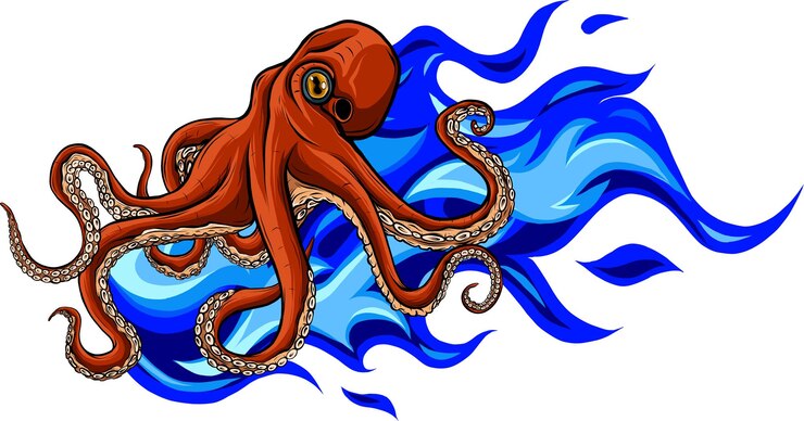 Vector ilustración vectorial de un pulpo de colores