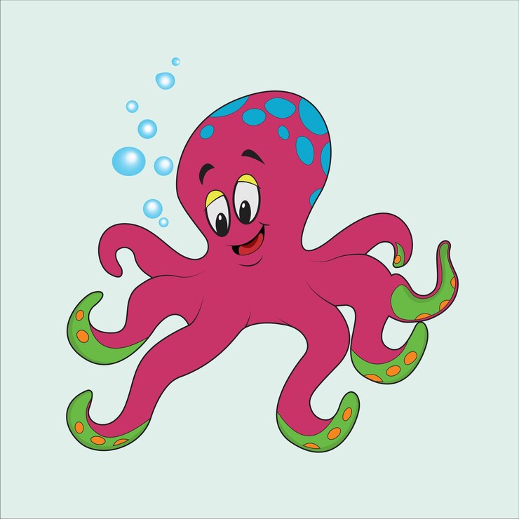 Ilustración vectorial de pulpo lindo Una obra de arte vectorial divertida y colorida para niños y adultos