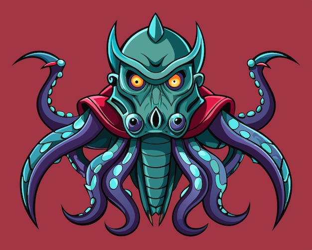 Ilustración vectorial del pulpo monstruo