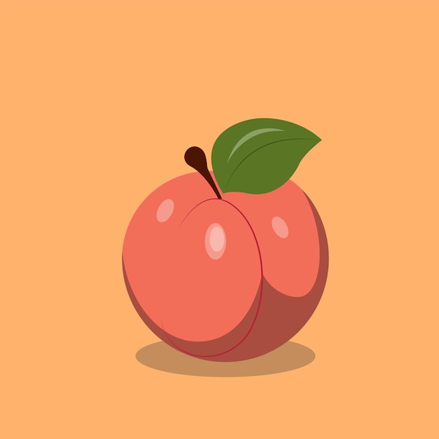 Ilustración vectorial que representa un melocotón entero