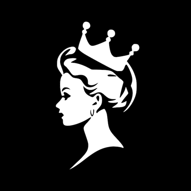 Vector ilustración vectorial de queen minimalist y flat logo