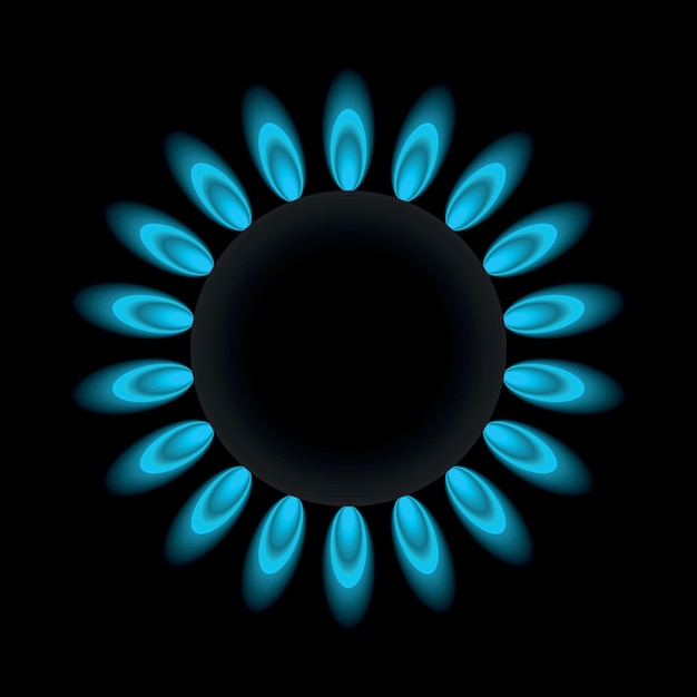 Vector ilustración vectorial de un quemador de gas aislado sobre fondo transparente