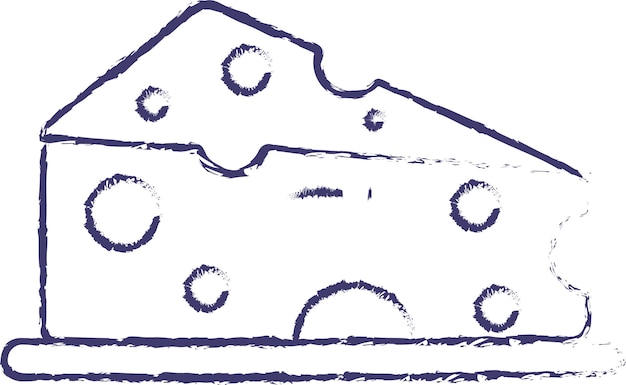 Ilustración vectorial de queso dibujada a mano
