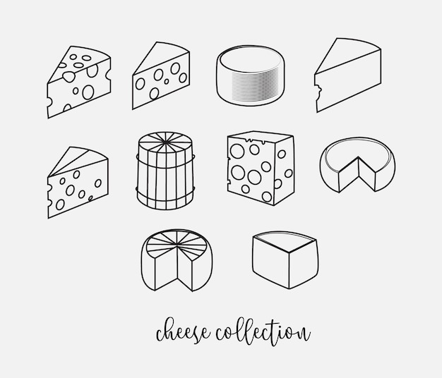 Ilustración vectorial de queso dibujada a mano