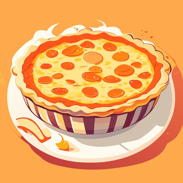 Vector ilustración vectorial quiche plana