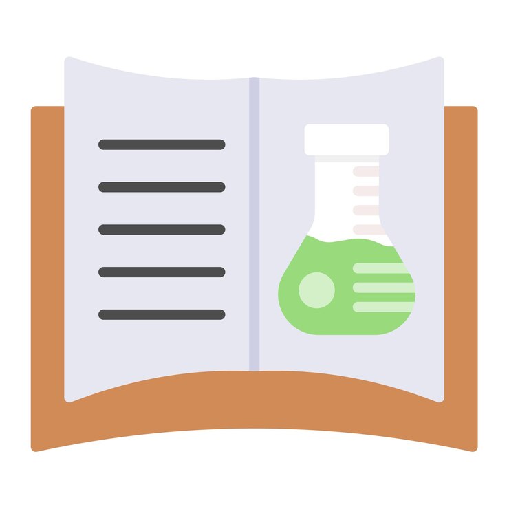 Vector ilustración vectorial de química de libro abierto