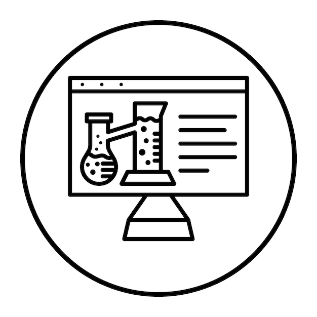 Ilustración vectorial de química en línea