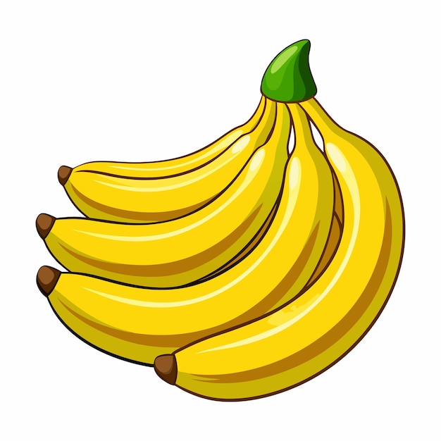 Ilustración vectorial del racimo de plátano maduro