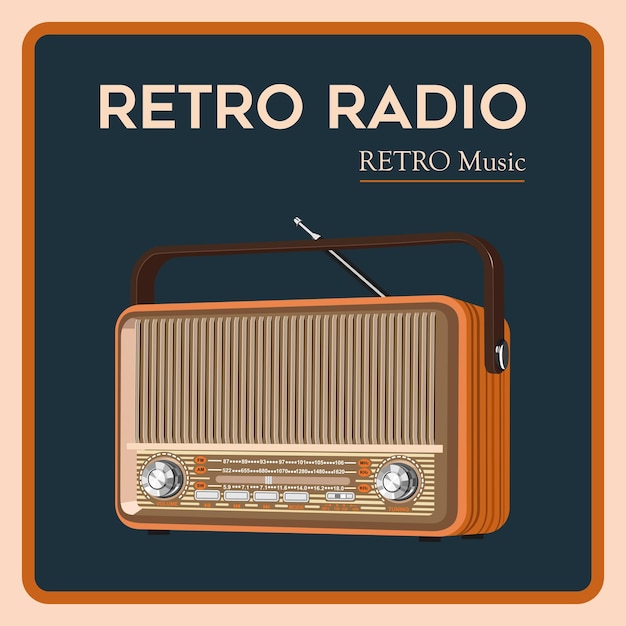 Ilustración vectorial de la radio antigua