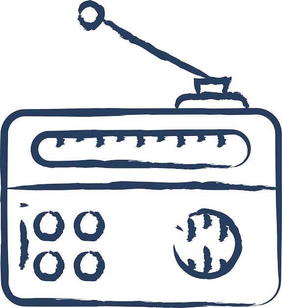 Vector ilustración vectorial de radio dibujada a mano