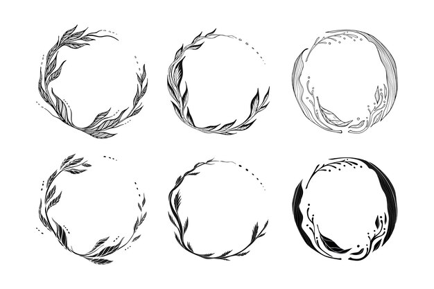 Ilustración vectorial de la rama de la corona floral