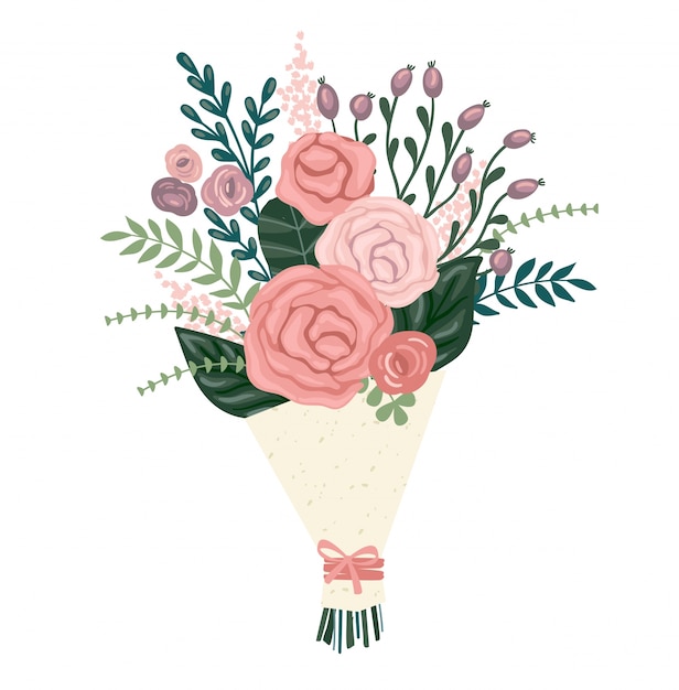 Ilustración vectorial ramo de flores