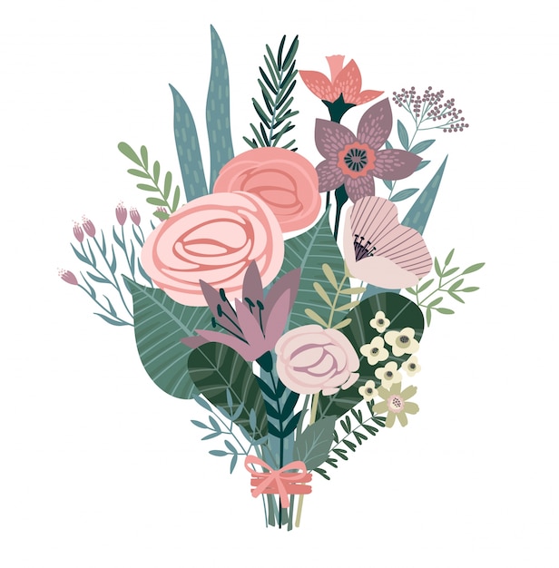 Ilustración vectorial ramo de flores