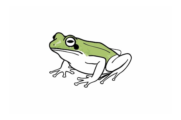 Ilustración vectorial de la rana en línea
