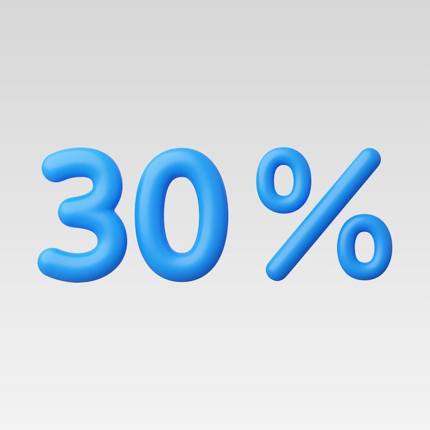 Ilustración vectorial realista del 30 por ciento