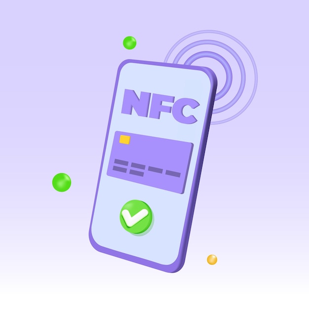 Ilustración vectorial realista en 3D del concepto de NFC de pago