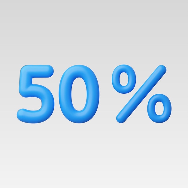 Ilustración vectorial realista del 50 por ciento